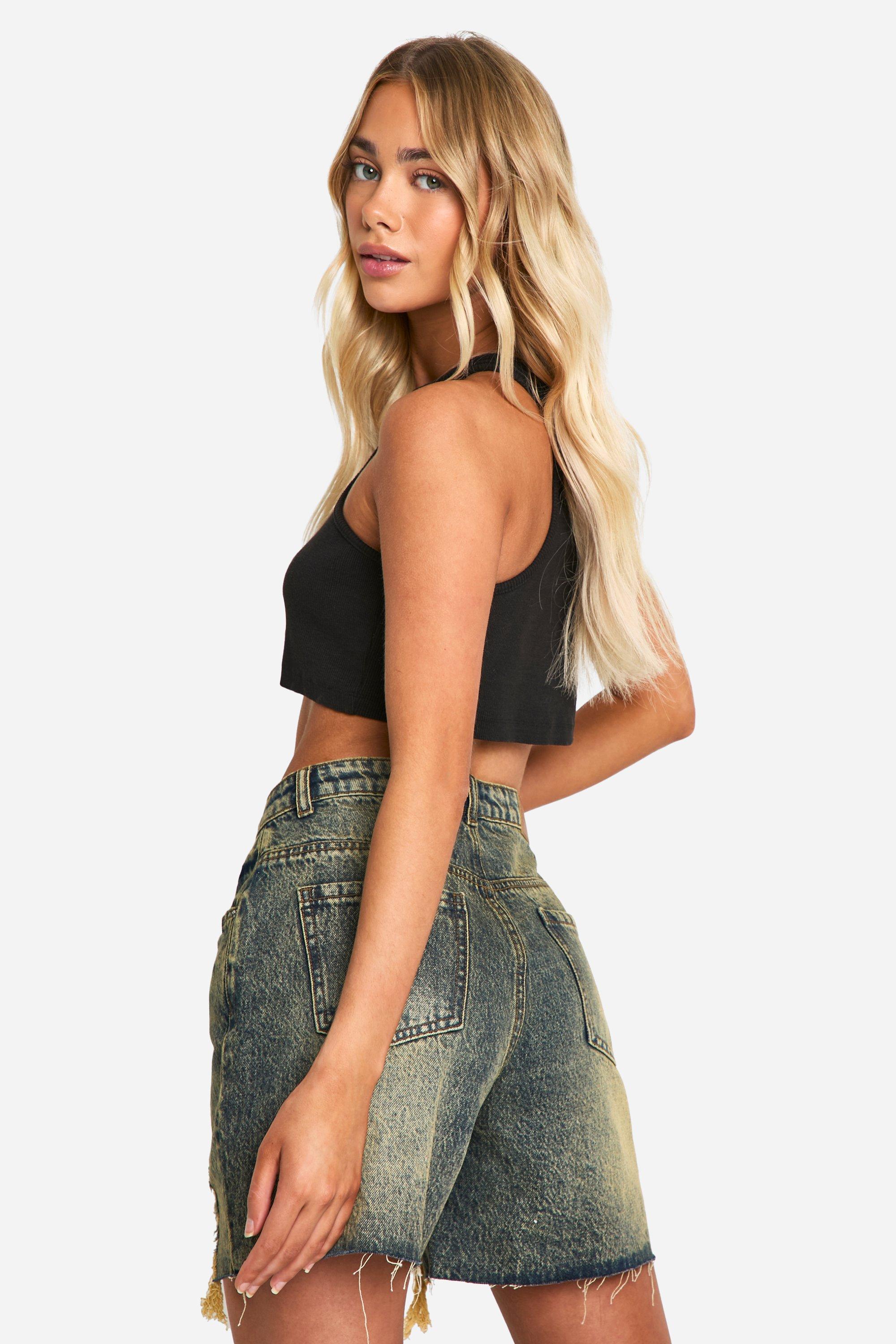 Shops boohoo ripped shorts